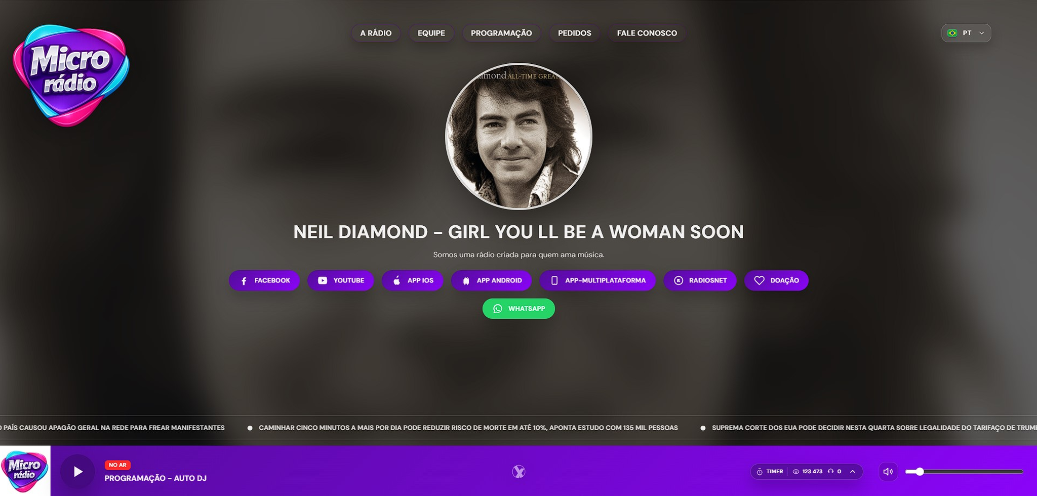 Prévia do microsite Micro Rádio